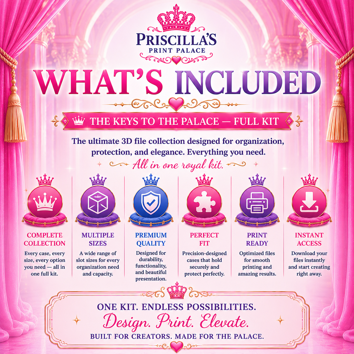 Keys to the Palace Full Kit | 82 STL Files for Vial Cases (Commercial Use)