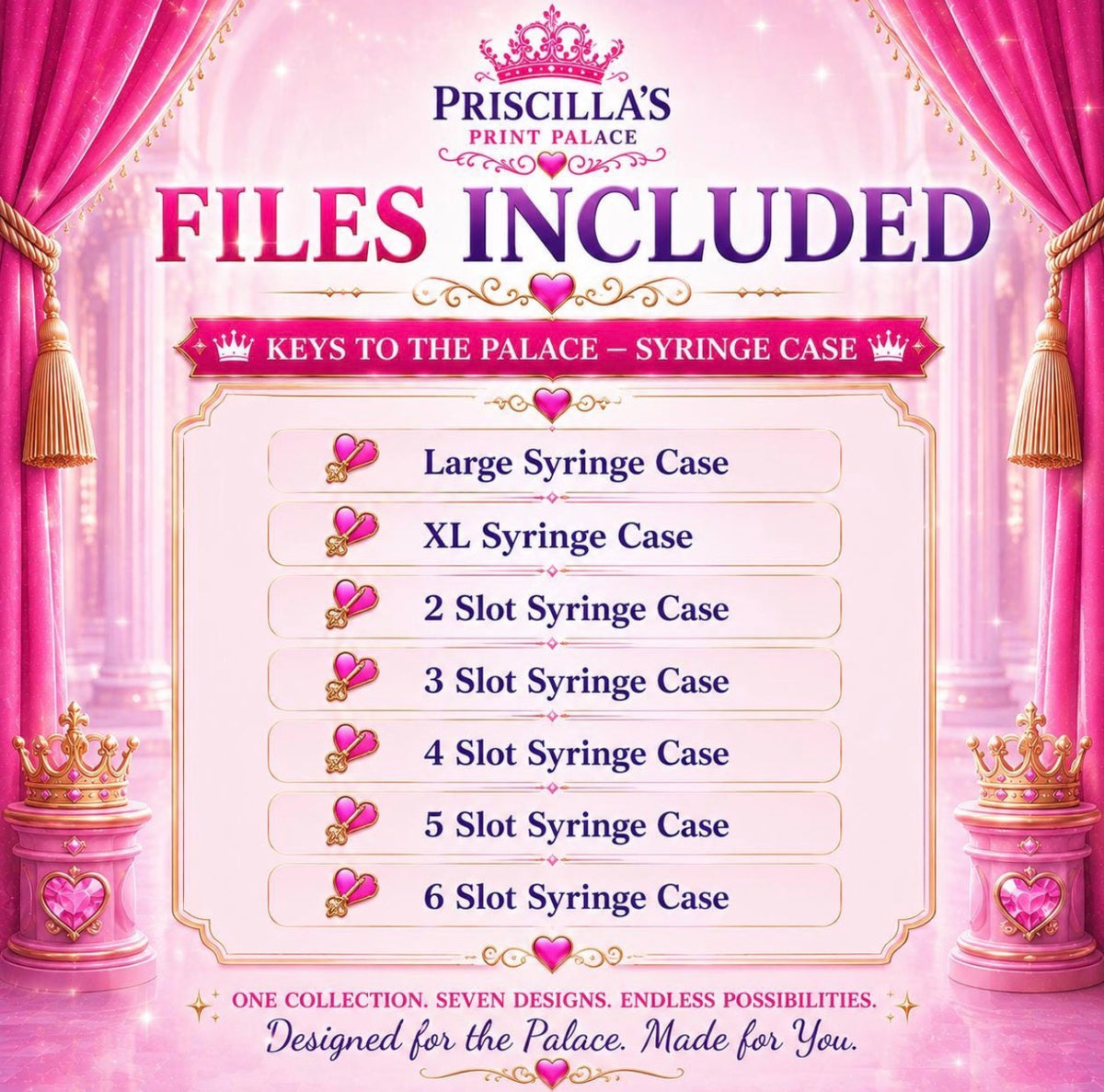 Keys to the Palace Syringe Case – 3D Print STL File (Digital Download)