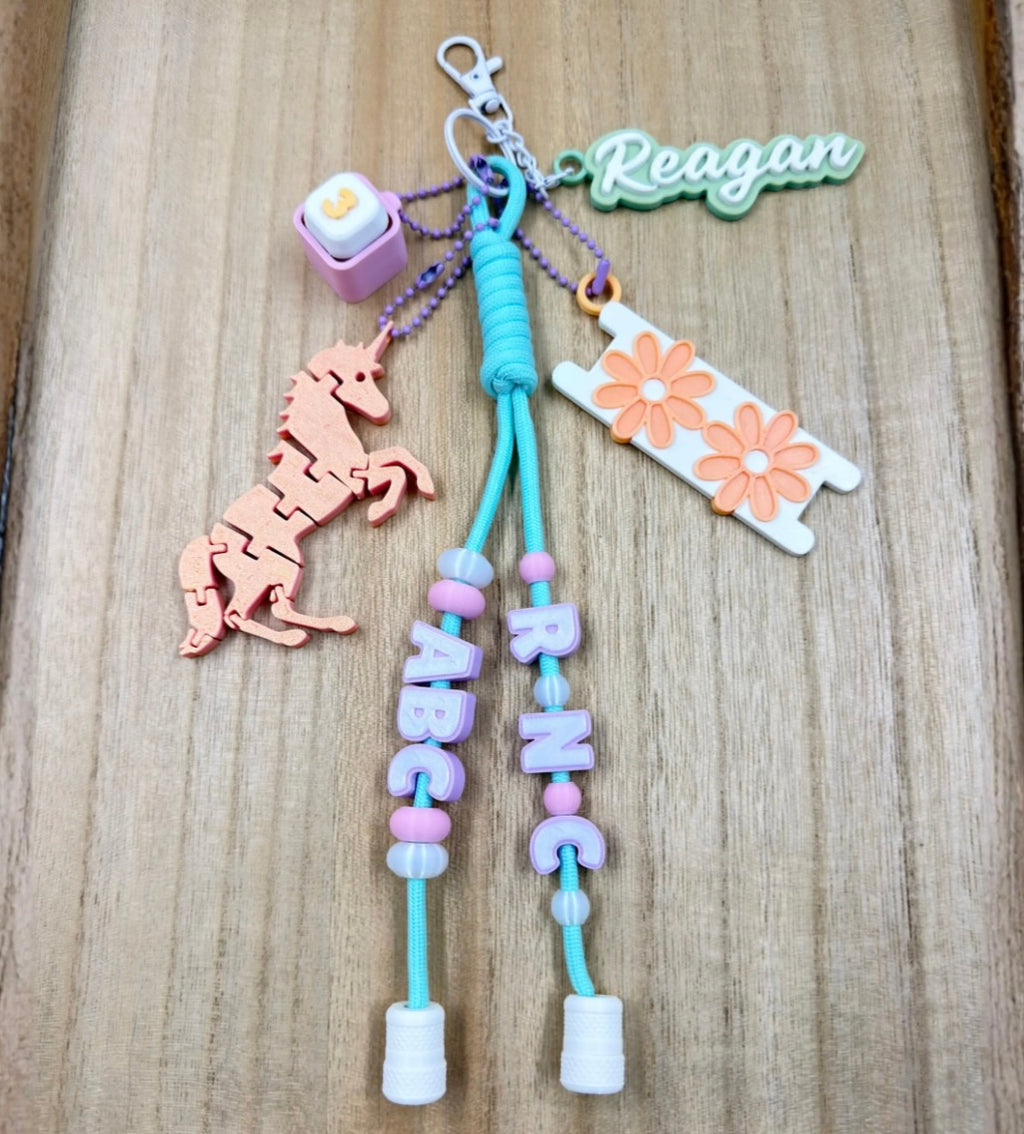 Personalized Keychain |Keychain Buddy |  Girls Custom Name Bag Charm | Backpack Accessory