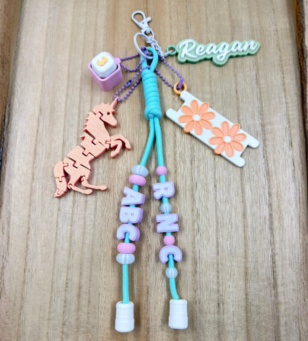Personalized Keychain |Keychain Buddy |  Girls Custom Name Bag Charm | Backpack Accessory