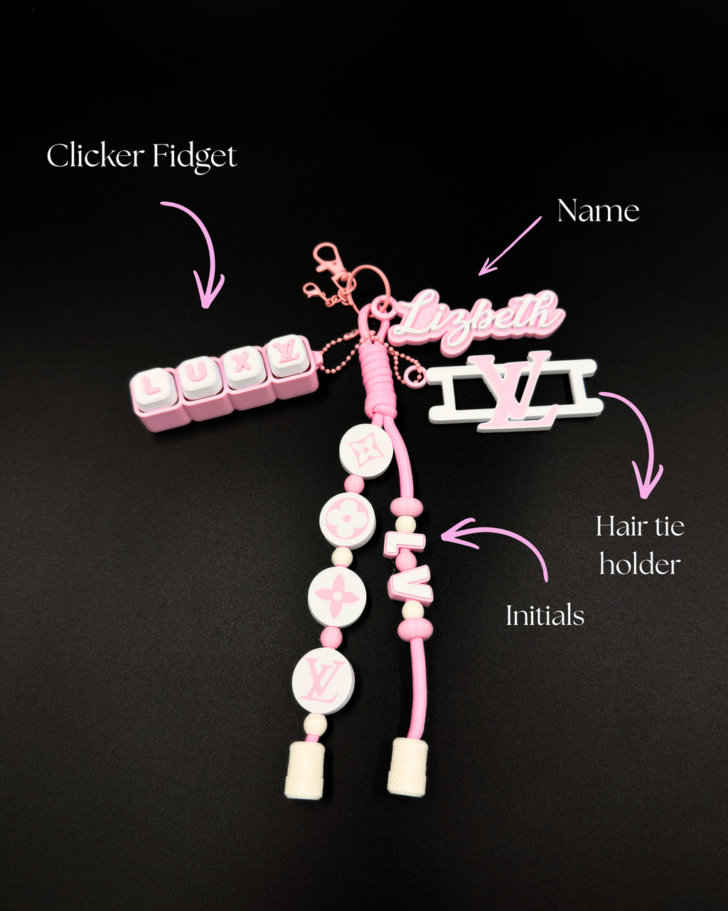 Personalized Luxury-Inspired Keychain Buddy | Custom Name Bag Charm