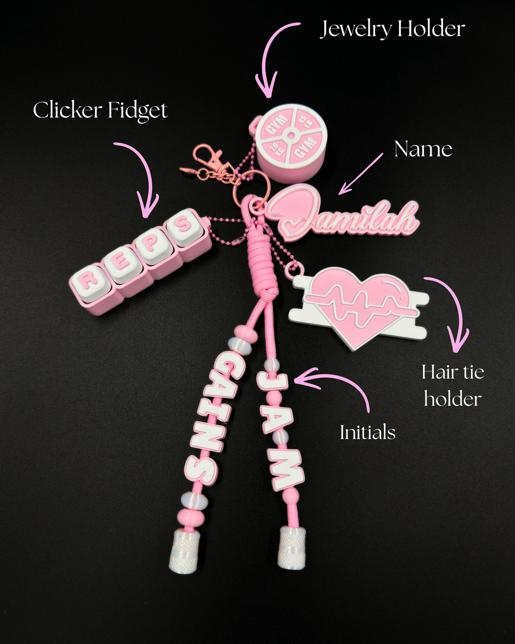 Personalized Gym Buddy Keychain | Custom Fitness Bag Charm