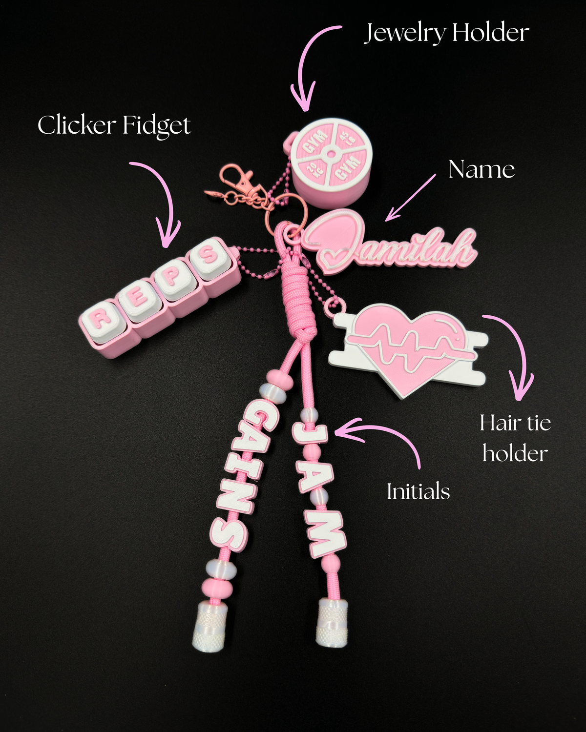 Personalized Gym Buddy Keychain | Custom Fitness Bag Charm