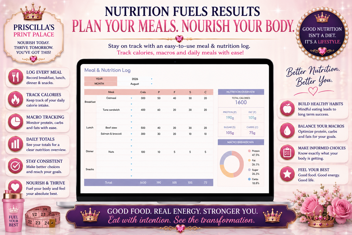 Ultimate Fitness Planner Spreadsheet | Workout, Nutrition, Progress Tracker