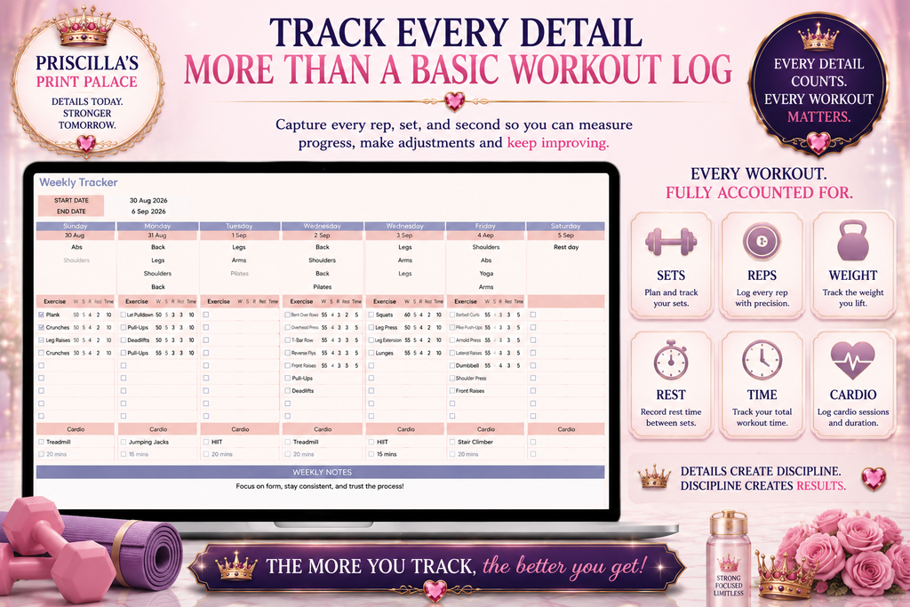 Ultimate Fitness Planner Spreadsheet | Workout, Nutrition, Progress Tracker
