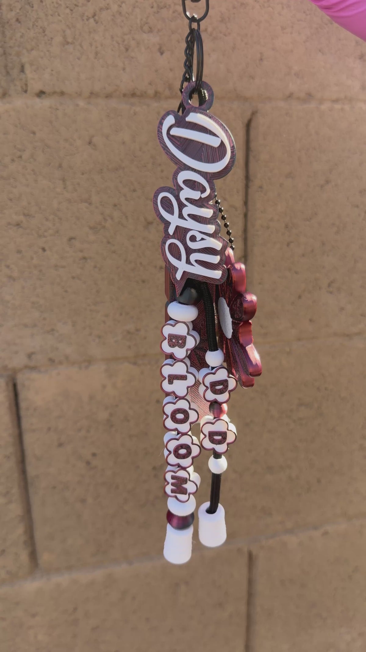 Personalized Flower Buddy Keychain | Custom Name Bag Charm, Floral Accessory