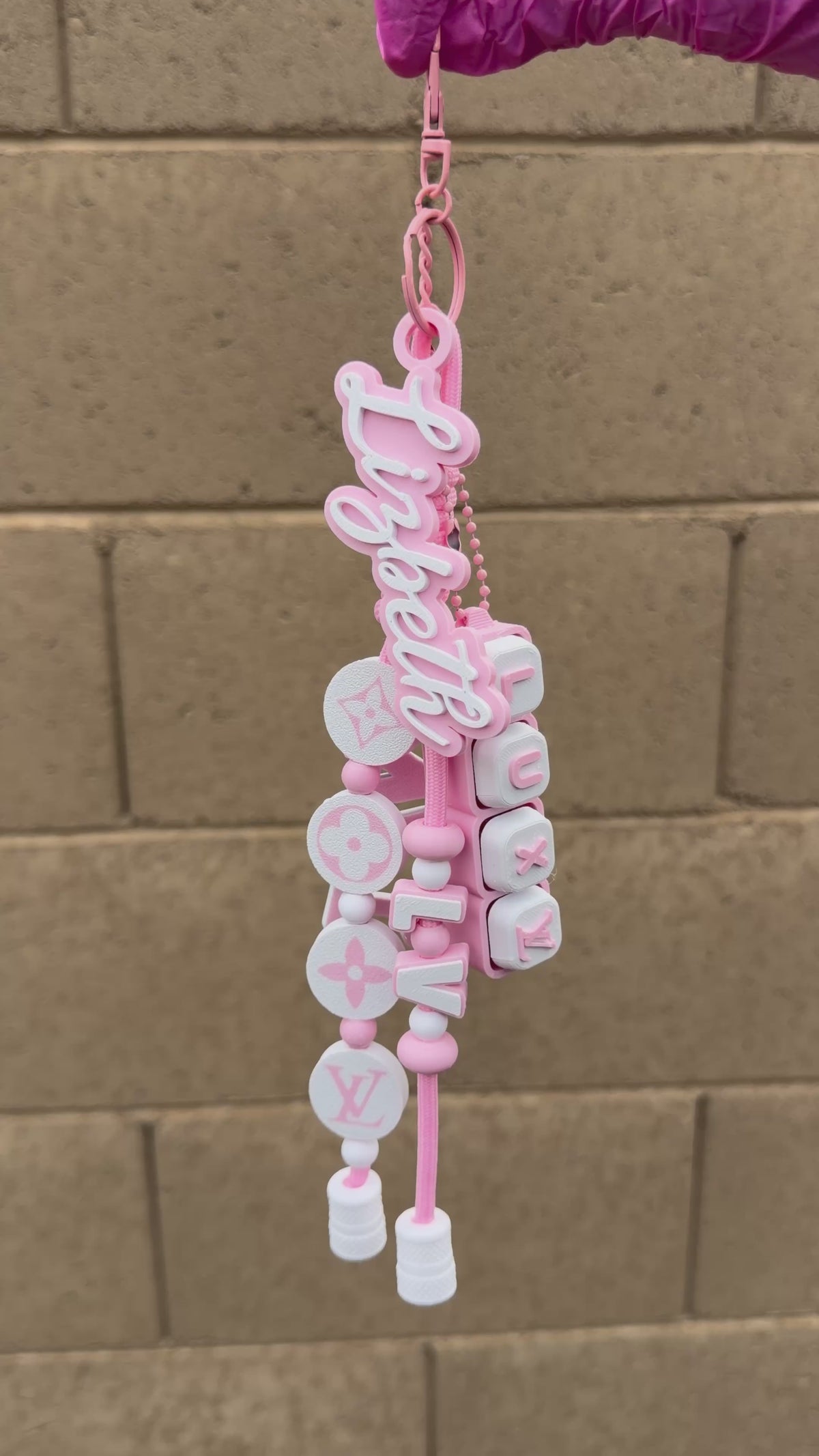 Personalized Luxury-Inspired Keychain Buddy | Custom Name Bag Charm